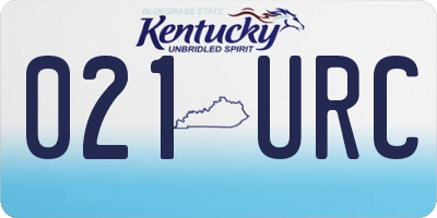 KY license plate 021URC