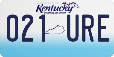 KY license plate 021URE