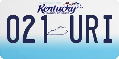 KY license plate 021URI