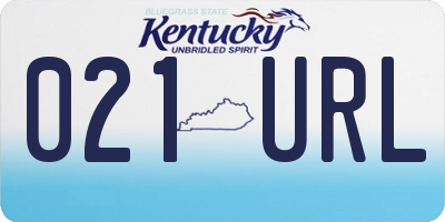 KY license plate 021URL