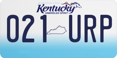 KY license plate 021URP