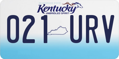 KY license plate 021URV