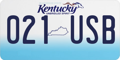 KY license plate 021USB