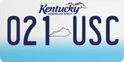 KY license plate 021USC