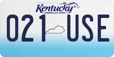 KY license plate 021USE