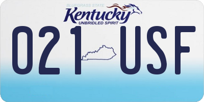 KY license plate 021USF