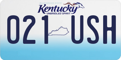 KY license plate 021USH