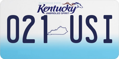 KY license plate 021USI