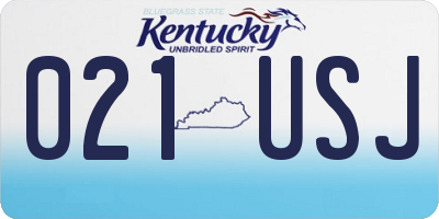 KY license plate 021USJ