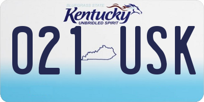 KY license plate 021USK