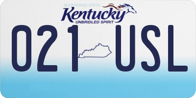 KY license plate 021USL