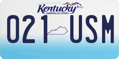 KY license plate 021USM