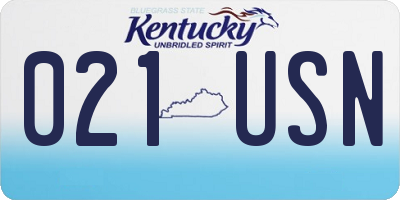 KY license plate 021USN
