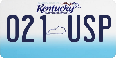 KY license plate 021USP