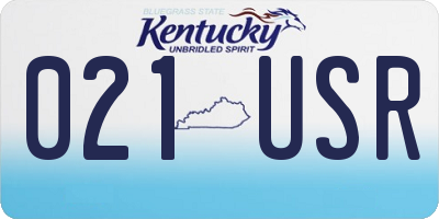KY license plate 021USR