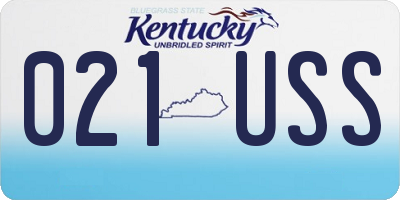 KY license plate 021USS