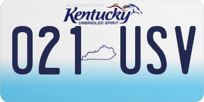 KY license plate 021USV