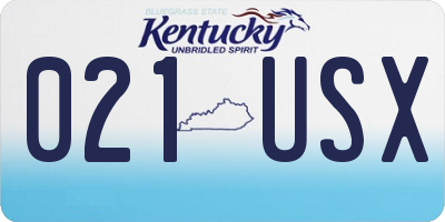 KY license plate 021USX