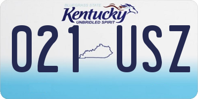 KY license plate 021USZ