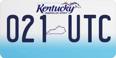 KY license plate 021UTC