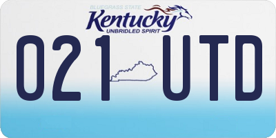 KY license plate 021UTD