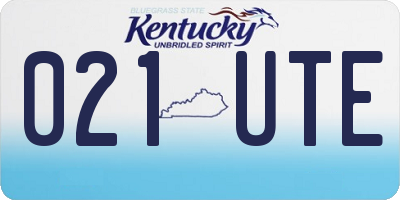 KY license plate 021UTE