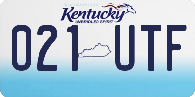 KY license plate 021UTF