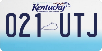 KY license plate 021UTJ