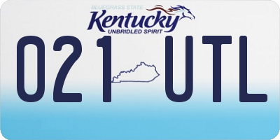 KY license plate 021UTL