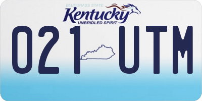 KY license plate 021UTM