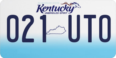 KY license plate 021UTO