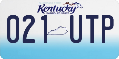 KY license plate 021UTP