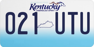 KY license plate 021UTU