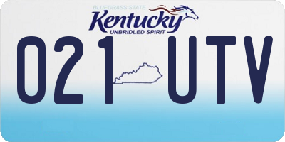 KY license plate 021UTV