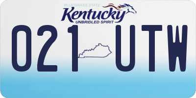 KY license plate 021UTW
