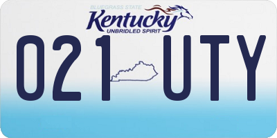 KY license plate 021UTY