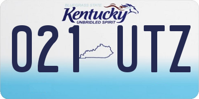 KY license plate 021UTZ
