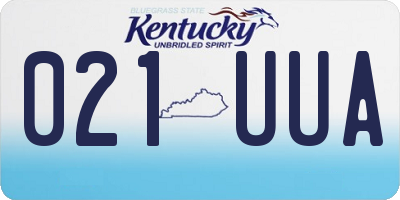 KY license plate 021UUA