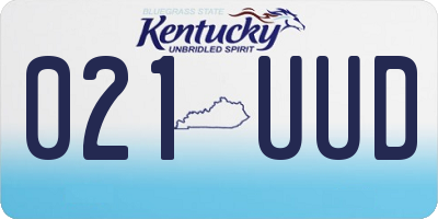 KY license plate 021UUD