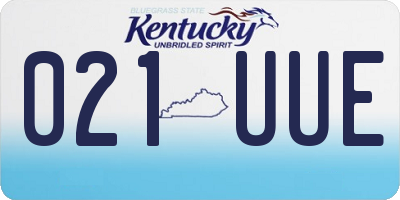 KY license plate 021UUE