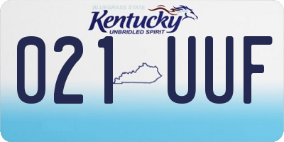 KY license plate 021UUF