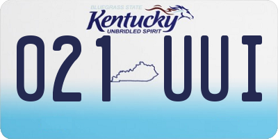 KY license plate 021UUI