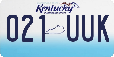 KY license plate 021UUK