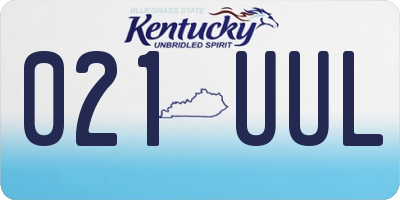KY license plate 021UUL