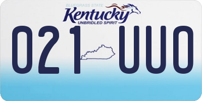 KY license plate 021UUO