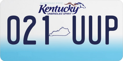 KY license plate 021UUP