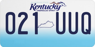 KY license plate 021UUQ