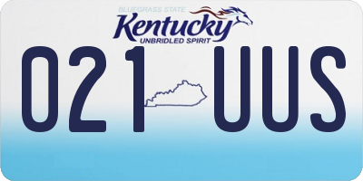 KY license plate 021UUS