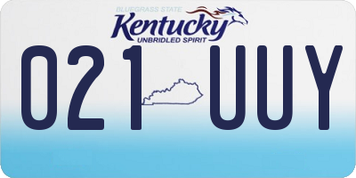 KY license plate 021UUY