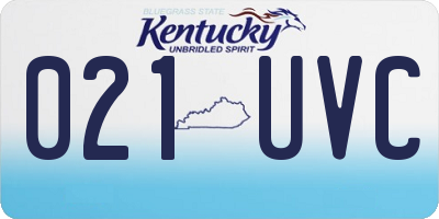 KY license plate 021UVC